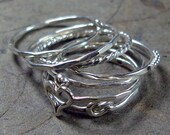 Stacked Rings Argentium Silver - Mix and Match - Pick Your Own Set - Save Money The More Your Buy