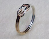 Mini Celtic Love Knot Ring with Argentium Silver and 14kt Gold Filled