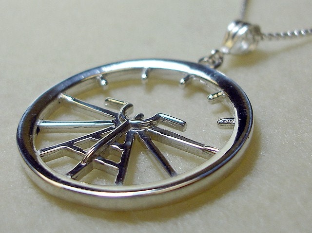Aviation Attitude Indicator Large Sterling Silver Necklace Jewelry