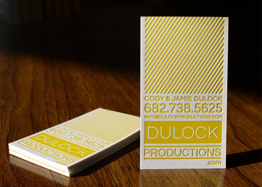 Custom Letterpress Business Card and Graphic Design Package - 100qty