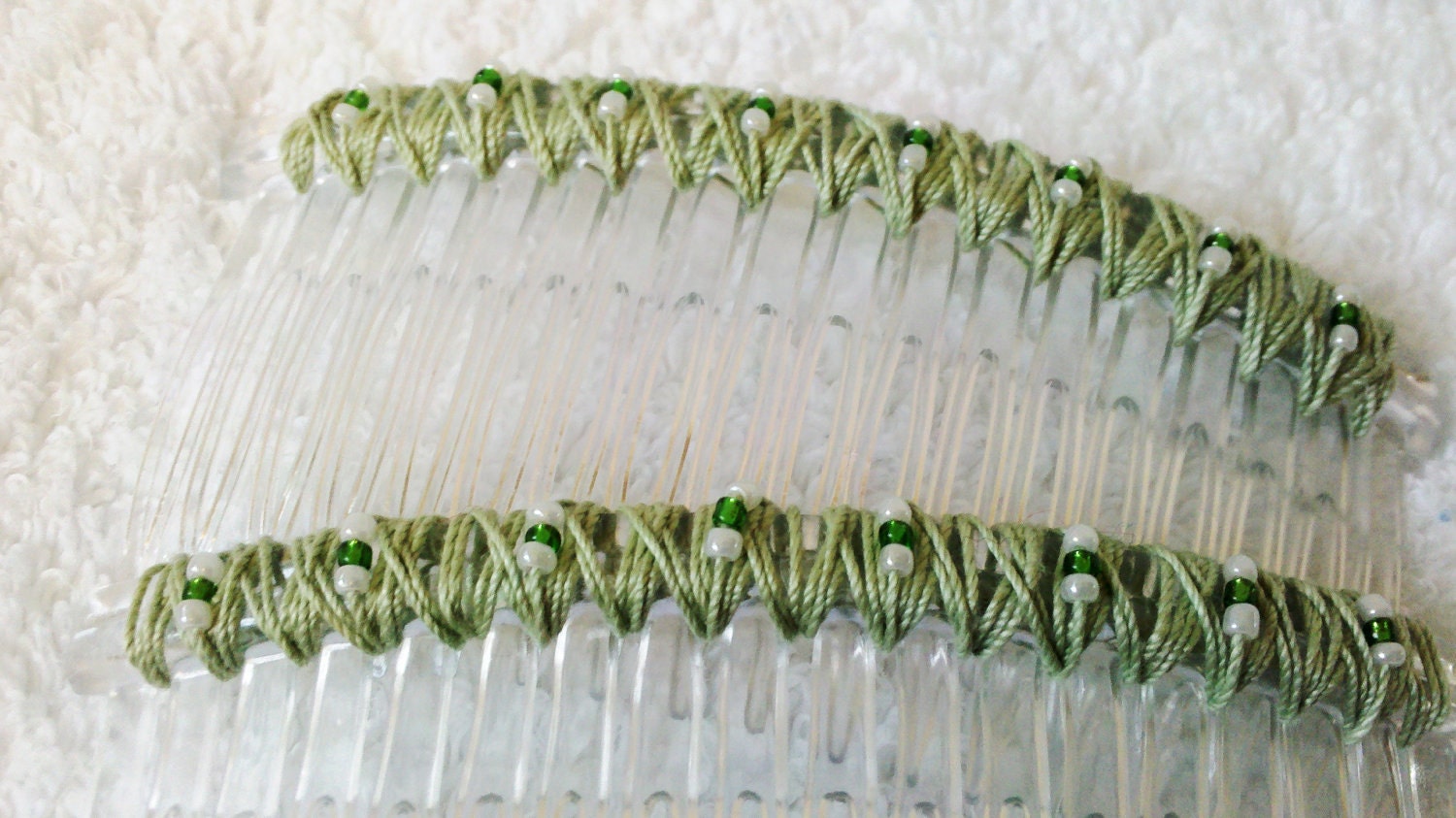 Beaded Hair Combs - Spring Has Sprung - One Pair