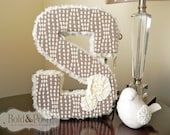 Cream & Gray Polka Dot 12" Wall Letter