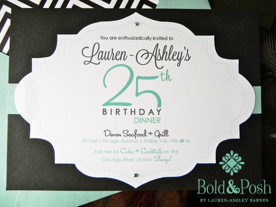 Crushing on Chevron Birthday Invitation Example