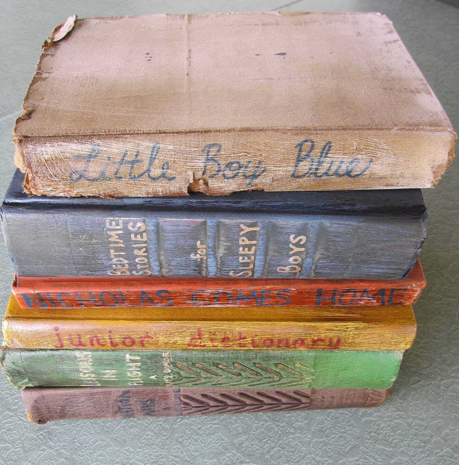 Instant Library Book Bundle-Handpainted-Vintage Style-Custom Made to Order