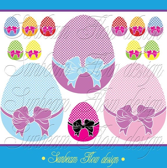 INSTANT DOWNLOAD - Cute Easter Eggs Digital Clip arts Png Elements illustrations girls boys tags stickers favor Invitations Print Your Own