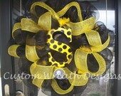 Black and Yellow Steelers Fan Wreath