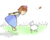 Girl and her Lamb Friend - 8 x 10 Easter Wall Decor