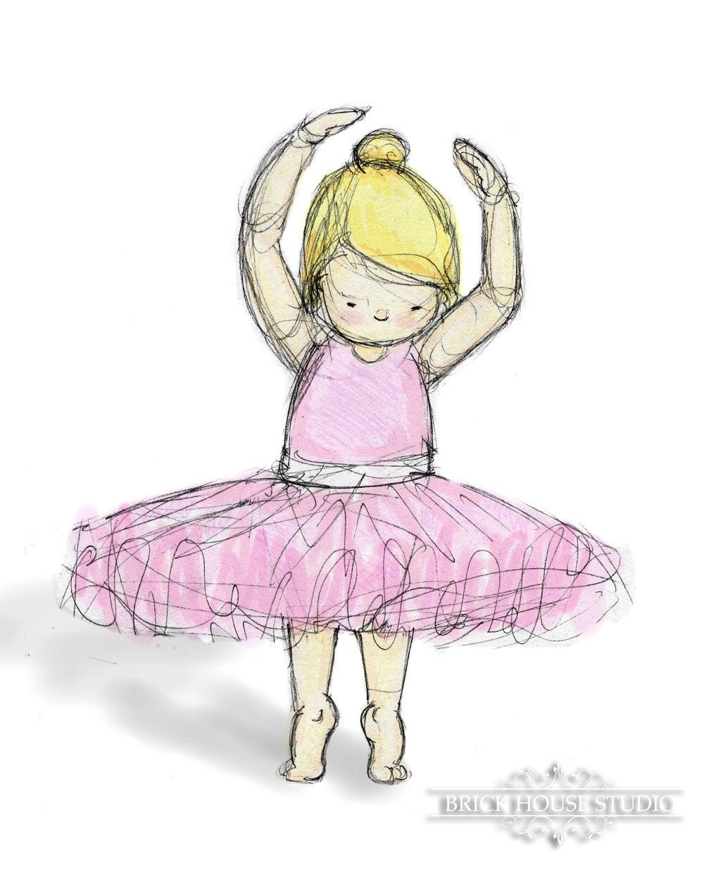 Girl's Room Art, Blonde Ballerina -  8x10 Print