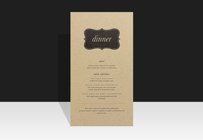 Vintage Wedding Menu - Beautiful Typography