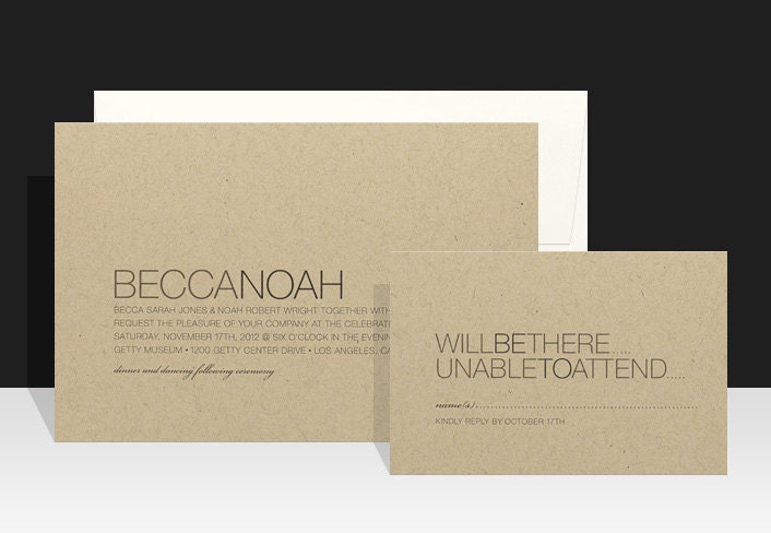 Wedding Invitations - Modern, Urban & Rustic Wedding