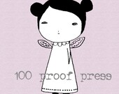 Little Angel Girl  Rubber Stamp