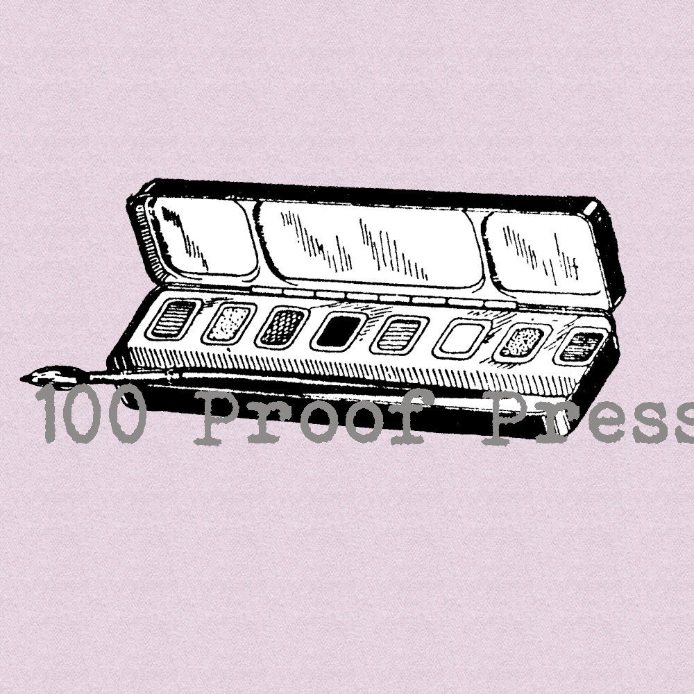 Paint Set  Wood Mounted Rubber Stamp 6432