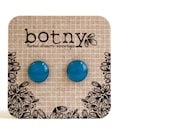 Peacock blue Brook Earrings