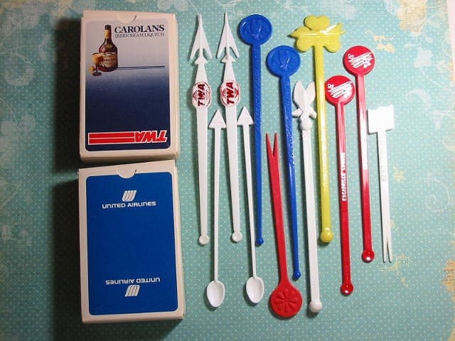 Instant Collection - Vintage Airlines Swizzle Sticks & Playing Cards