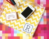 Personalized Lucite Tray - Chevron