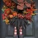 CUSTOM ORDER-Halloween Wreath-Fall Autumn Wreath- Primitive Prim Witch Hat n' Boots (New Version w/broom) Petals & Plumes Original Design