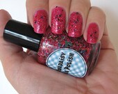 Red, Black and Green glitter nail polish Watermelon Splash