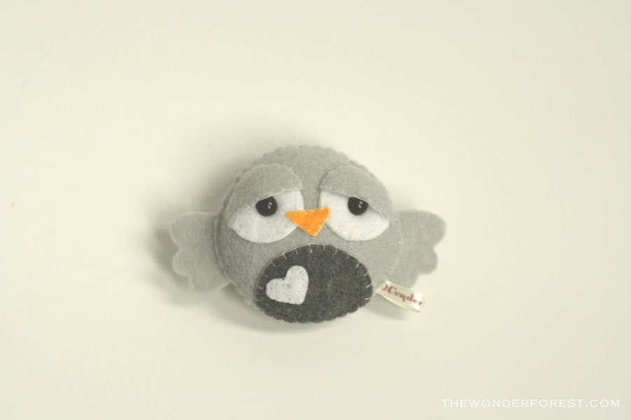 Plush Bird  - Grey Gray Bird Stuffed Toy or Accessory