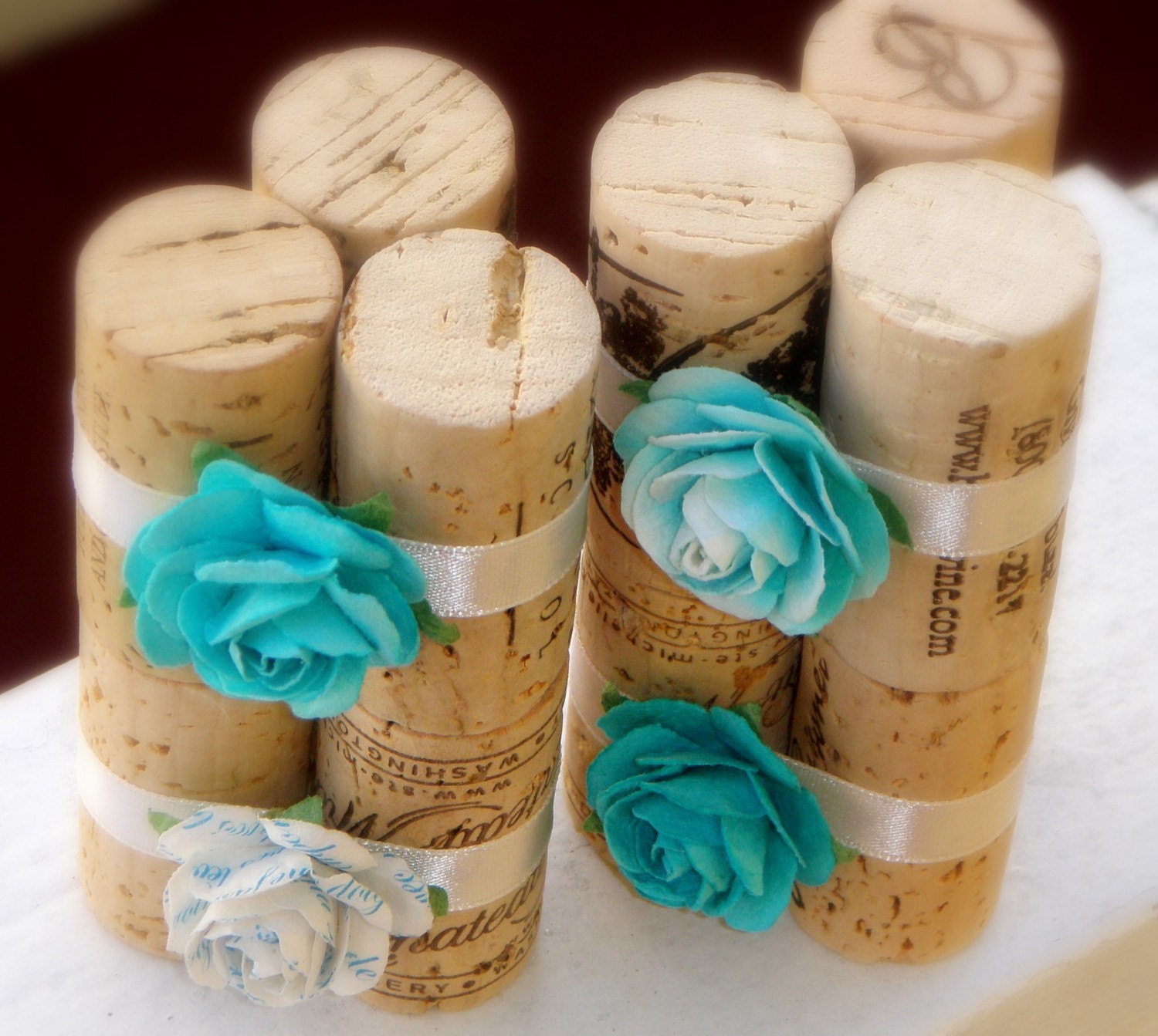Tiffany Blue Wedding Table Setting Place Card Holders - Set of 10 for bridal shower or engagement party