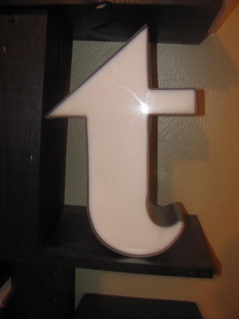 SALE - Vintage Large Channel Letter - T"