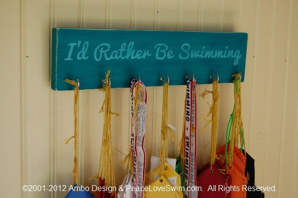 I'd Rather Be Swimming Ribbon Hanging Display  -  Customization & Personalization Available