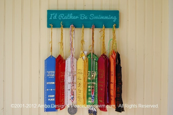 I'd Rather Be Swimming Ribbon Hanging Display  -  Customization & Personalization Available