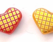 2 HEARTS magnets espacially for VALENTINE DAY fused glass handmade by dalit glass free shipping
