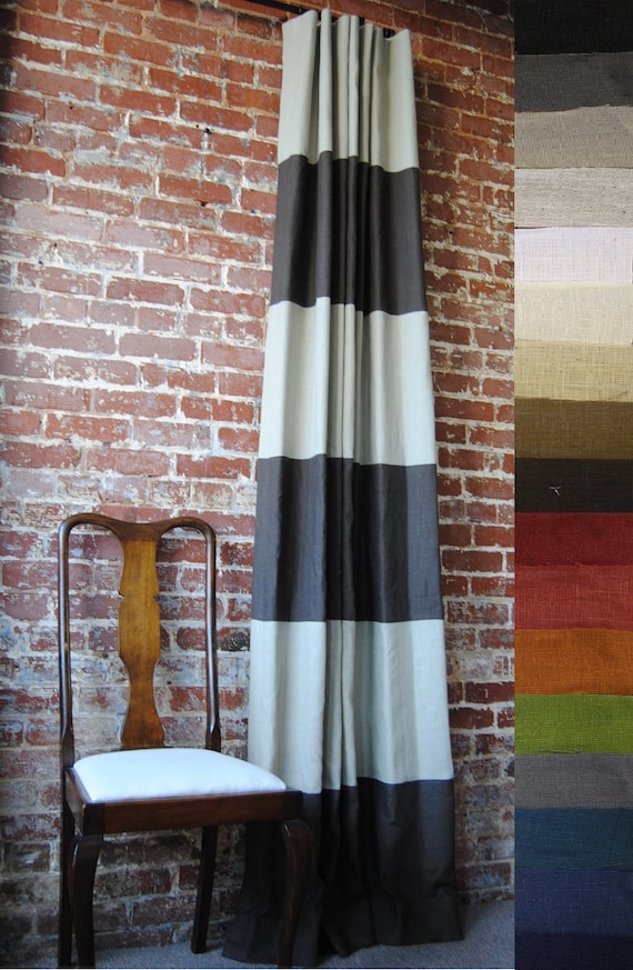 108"L x 46"W Striped Drapery Panel - Pick your colors