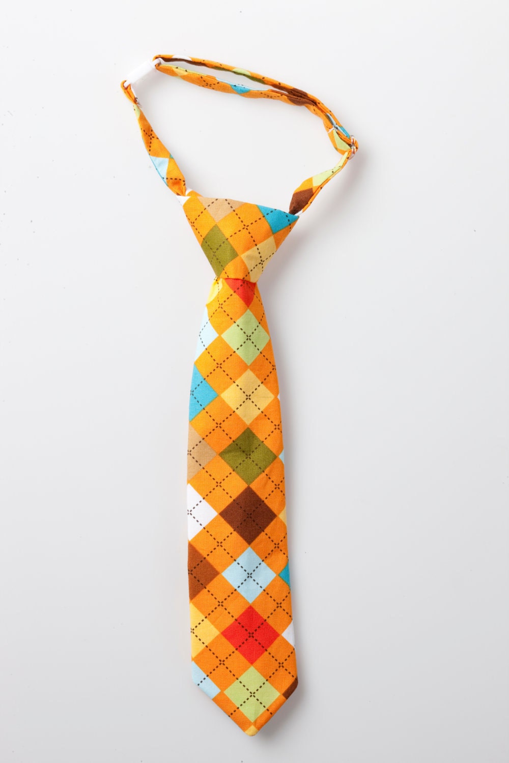Baby Necktie - Orange Argyle