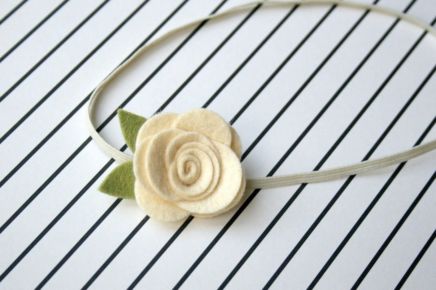 Ivory Flower Headband for baby - Ivory felt flower headband for newborn, infant, toddler, tween, teen, adult headband - photography prop