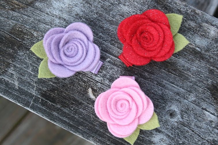 Baby Hair Clip, Felt Flower Hair Clips for baby, infant, toddler tween teen adult, 2 SIZES available - OVER 30 COLORS to choose from