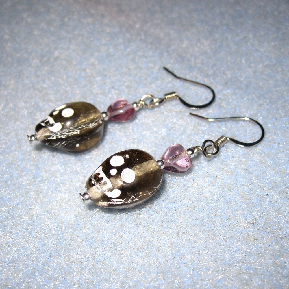 Ghostly skull earrings