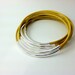 Yellow leather bangles with Silver Tube Beads, Leather bracelet