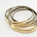 Taupe Leather Bangles with Gold or Silver Tubes