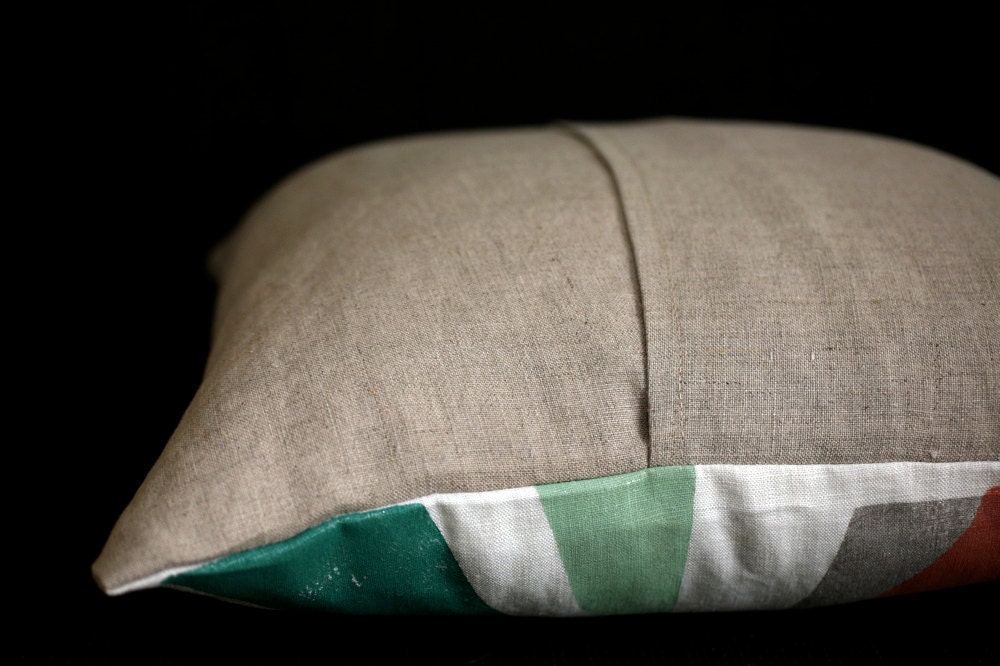 Blockprinted Linen Pillow Cover - Strobe (removable, 16" x 16")