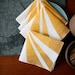 Linen Cocktail Napkins - Strobe in Ochre/Maize on Ivory Linen (set of 4)
