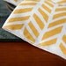 Linen Cocktail Napkins - Four Feathers in Maize on Ivory Linen (set of 4)