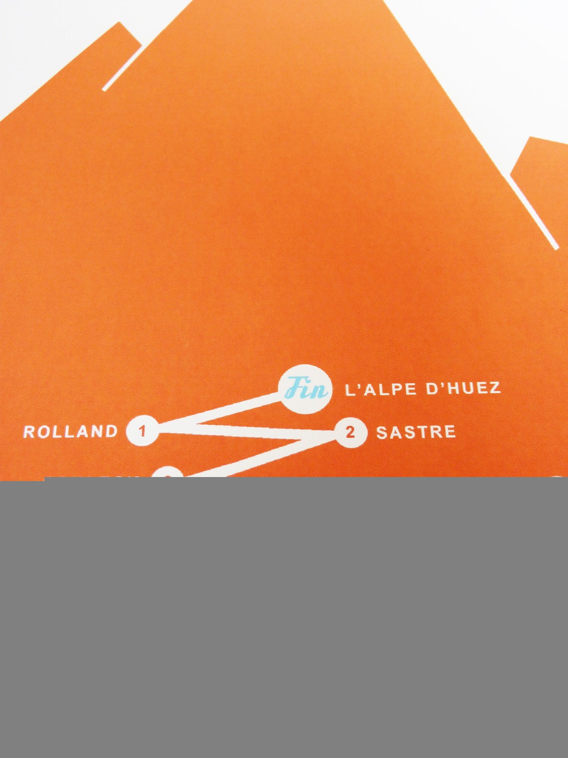 Bike Art Print (Medium)- Tour De France Climb, L'Alpe d'Huez (Size A3, 16.5" x 11.5")