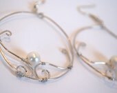 Delicate Wire and Pearl Earrings