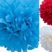 12 Tissue Pom Poms- Thomas the Train party