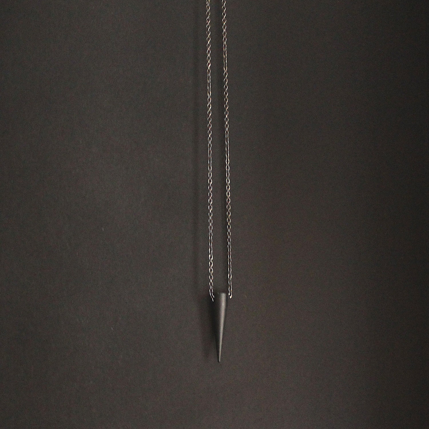 Largo- Black Spike on a Long Gunmetal Chain