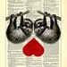 Repurposed Book Upcycled Dictionary Art Vintage Book Print Recycled Vintage Dictionary Page Sloth Love Buy 2 Get 1 FREE