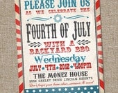Retro Vintage Fourth of July Inviation