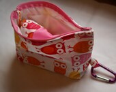 On the Go Reusable & Washable Toilet Seat Cover w/ Carry Bag - No More Little Hands on Public Toilets-Pink Owls