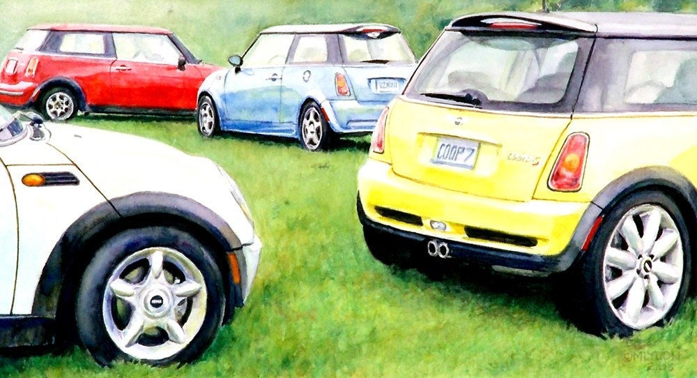 Limited Edition Print  'Meeting of the Minis' Giclee