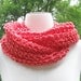 Organic Cotton Scarf - Coral Red Pink Orange