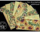 LAMINATED Cash Envelope System in Yellow Sunflowers (10 envelopes)