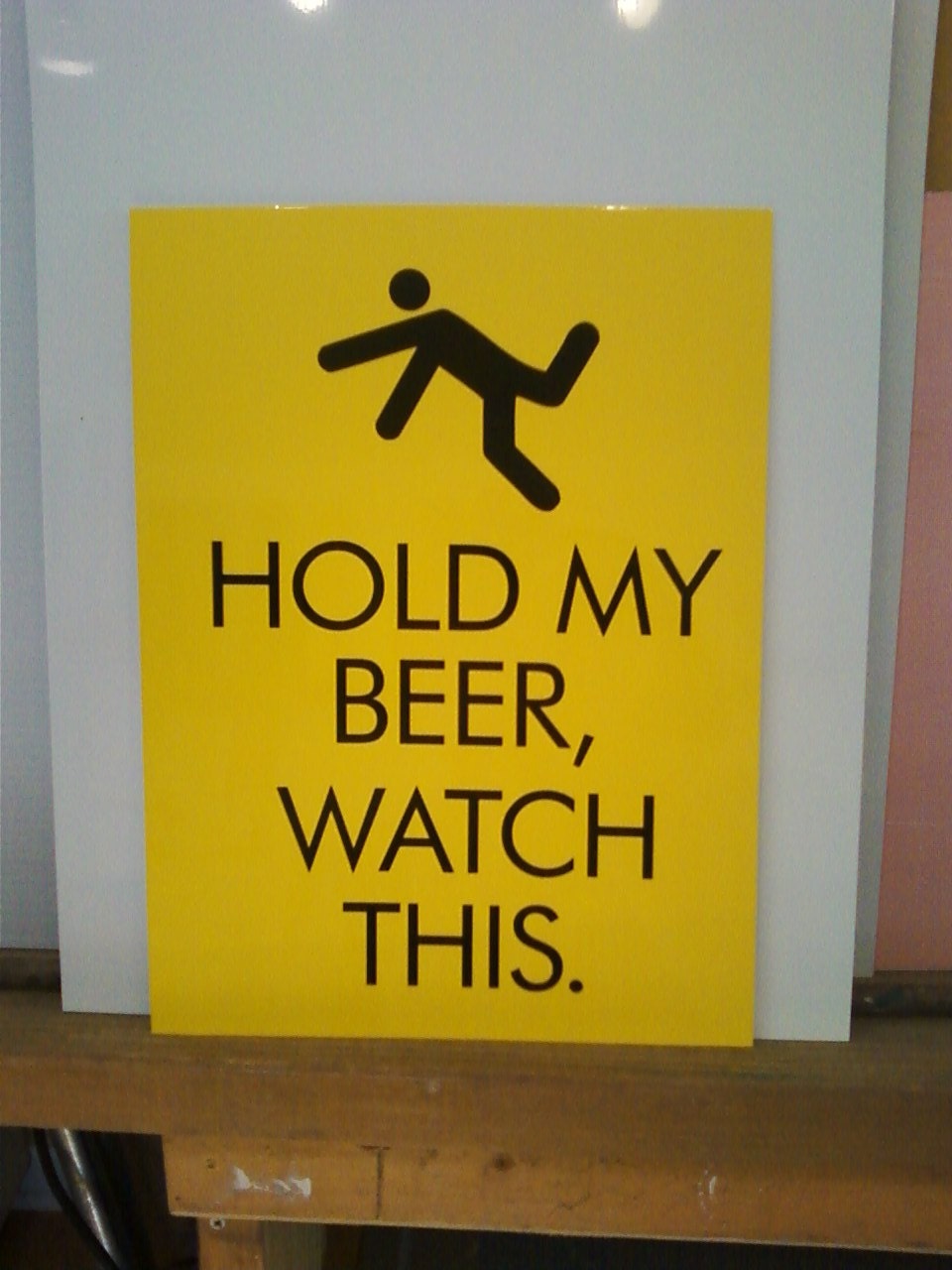 Hold my beer and watch this sign - smaller size darwin award