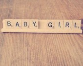 Baby Girl // Scrabble Sign // Gender Reveal // Birth Announcement Sign