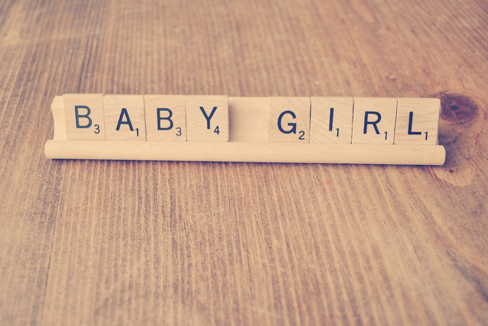 Baby Girl // Scrabble Sign // Gender Reveal // Birth Announcement Sign